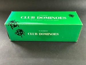 W H Smith Club Dominoes in black wooden box - Picture 1 of 5