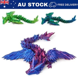 3D Printed Dragon with Wings, 3D Dragon Articulated Winged Dragon Fidget Toys - Picture 1 of 32