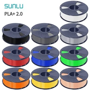 SUNLU PLA+ 2.0 Upgraded PLA PLUS Filament 1KG Spool Faster Printing Speed - Picture 1 of 32