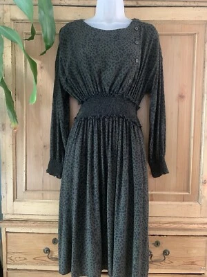 Zara Olive/Black Leopard Print Dress-Long Sleeves W/pockets-Women’s Size XL - Image 1 of 4