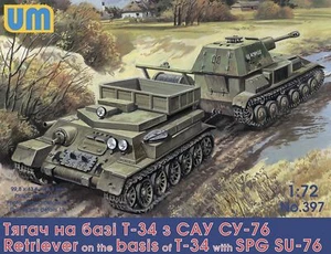 Unimodels UM397 - 1:72 Retriever on T-34 basis with SPG Su-76  - Picture 1 of 1