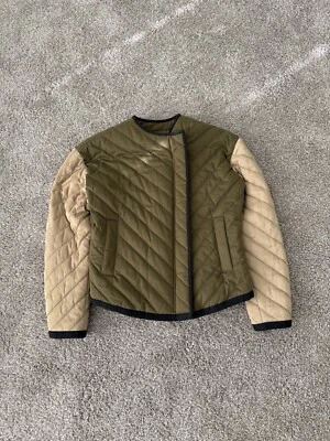 FRAME Colorblock Quilted Cotton Jacket Women’s Military Size XS opti - Изображение 1 из 4