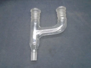 Lab Glass 3-Way 29/42 19/22 Claisen Distillation Adapter w/ Parallel Sidearm - Picture 1 of 3