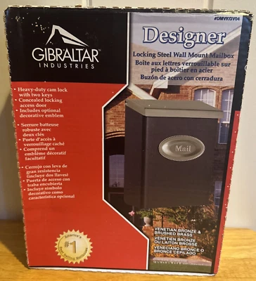 Gibraltar Designer Wall Mount Locking Mailbox, Galvanized Steel, Venetian Bronze - Image 1 of 4