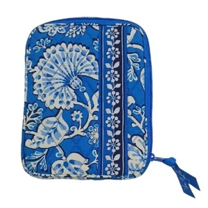 Vera Bradley Blue Floral Zip Organizer Tech Case Travel Pouch Quilted Cotton - Picture 1 of 5
