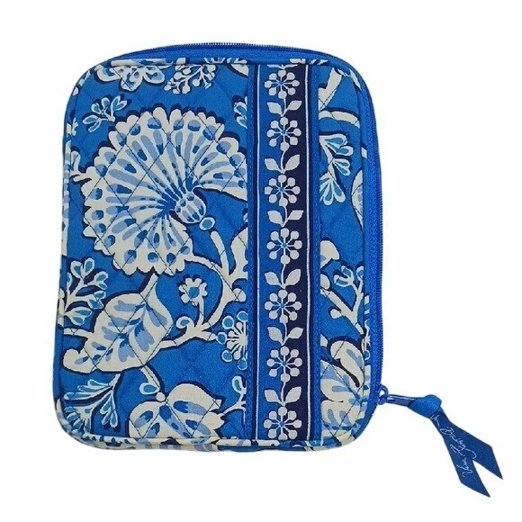 Vera Bradley Blue Floral Zip Organizer Tech Case Travel Pouch Quilted Cotton - Image 1 of 4