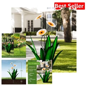Upgraded Large Metal Yard Art Agave & Flower - All-Weather Outdoor Decor - Picture 1 of 9