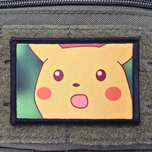 Shocked Pikachu Anime Morale Meme Patch Tactical Military Army USA Hook & Loop - Bild 1 von 8