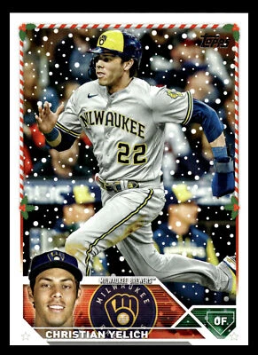 2023 Topps Holiday  #H164 Christian Yelich Milwaukee Brewers - Image 1 of 2
