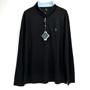Tailorbird 1/4 Zip Black Solid Modal Long Sleeve Golf Casual Pullover Sz Medium - Picture 1 of 3