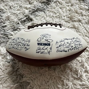 Autographed Minnesota Vikings Football Signed Ball By Multiple Players READ DESC - Picture 1 of 9