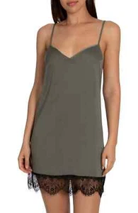 Midnight Bakery Astrid Encaje Ribete Satinado Chemise Verde M - Imagen 1 de 4