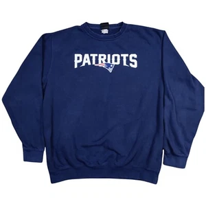 NFL Team Apparel New England Patriots Crew Neck Sweatshirt Mens Large Blue  - Picture 1 of 11