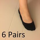 6 Pairs Black Women Invisible Nonslip Loafer Boat Liner Low Cut Spandex Socks