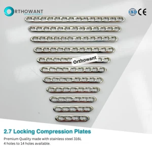 2.7mm Compression Locking Plates LCP, Set of 55 Plates Orthopedic Implants - Picture 1 of 9