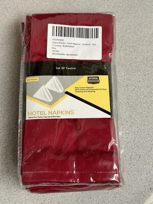 Utopia Kitchen Dinner Hotel Napkins Hotel Quality 18x18" Burgundy 1 Pack/12 New - Image 1 of 3