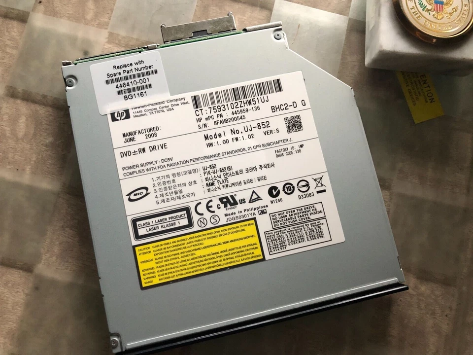 HP Genuine NC6400 NC8230 6910p 6930p 2530p 2730p NW8240 MULTIBAY II DVD Burner - Image 1 of 3