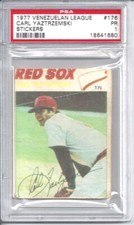 1977 VENEZUELAN LEAGUE STICKER #176 CARL YASTRZEMSKI PSA 1