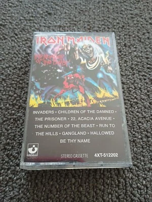 IRON MAIDEN - THE NUMBER OF THE  BEAST 1982 CASSETTE/EMI 4XT-12202/MINT COND.  - Image 1 of 4