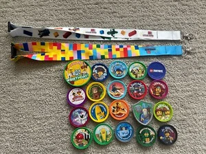 Lot Of 5 Rare Collectible Legoland California Mystery Pop Badges Plus Lanyard - Picture 1 of 8