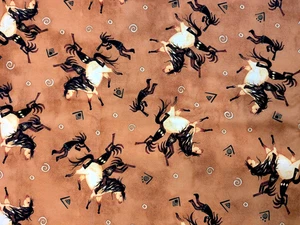 3 Yards Debi Hubbs Timeless Treasures Fabric Kokopelli Southwest Horse 109x44 - Picture 1 of 7