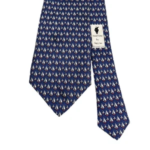 Vineyard Vines Men's Tie Nautical Sailboats Navy Silk USA 3.5" (W) x 60" (L) guc - Picture 1 of 7