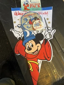 Walt Disney World 25th Anniversary Souvenir Pennant Decal Button Pack Mickey - Picture 1 of 6