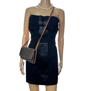 Damen Maxazria Body Shaper Trägerloses Minikleid Schwarz Größe M Gefüttert Stretch - Bild 1 von 17
