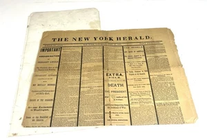 New York Herald 15. April 1865 - Bürgerkrieg, Lincoln Attentat Zeitung - Bild 1 von 9