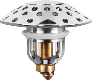 Tapón de Drenaje de Bañera, Tapón de Bañera con Recogedor de Pelo de Drenaje de Bañera, Universal 2  - Imagen 1 de 12