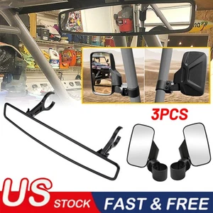For John Deere Gator RSX XUV HPX TS Roll Cage Clamp Side Rear View Mirror Set - Picture 1 of 11