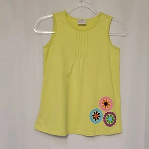 Hanna Andersson Green Pullover Tank Top Sz 140 US 10 Flower Power Boho - Picture 1 of 5