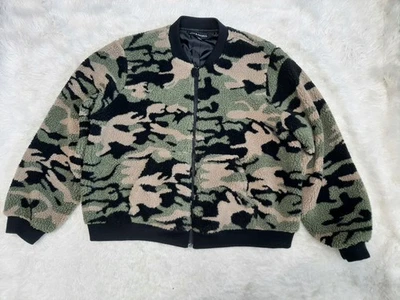 Chaqueta polar Sherpa Rock & Republic camuflaje cremallera talla XL para mujer Foto 1 de 4