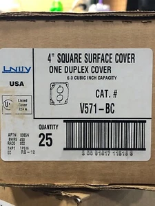 Unity Metal Outlet Cover 4" Square Cover #V571-BC (Box of 25) - Picture 1 of 2