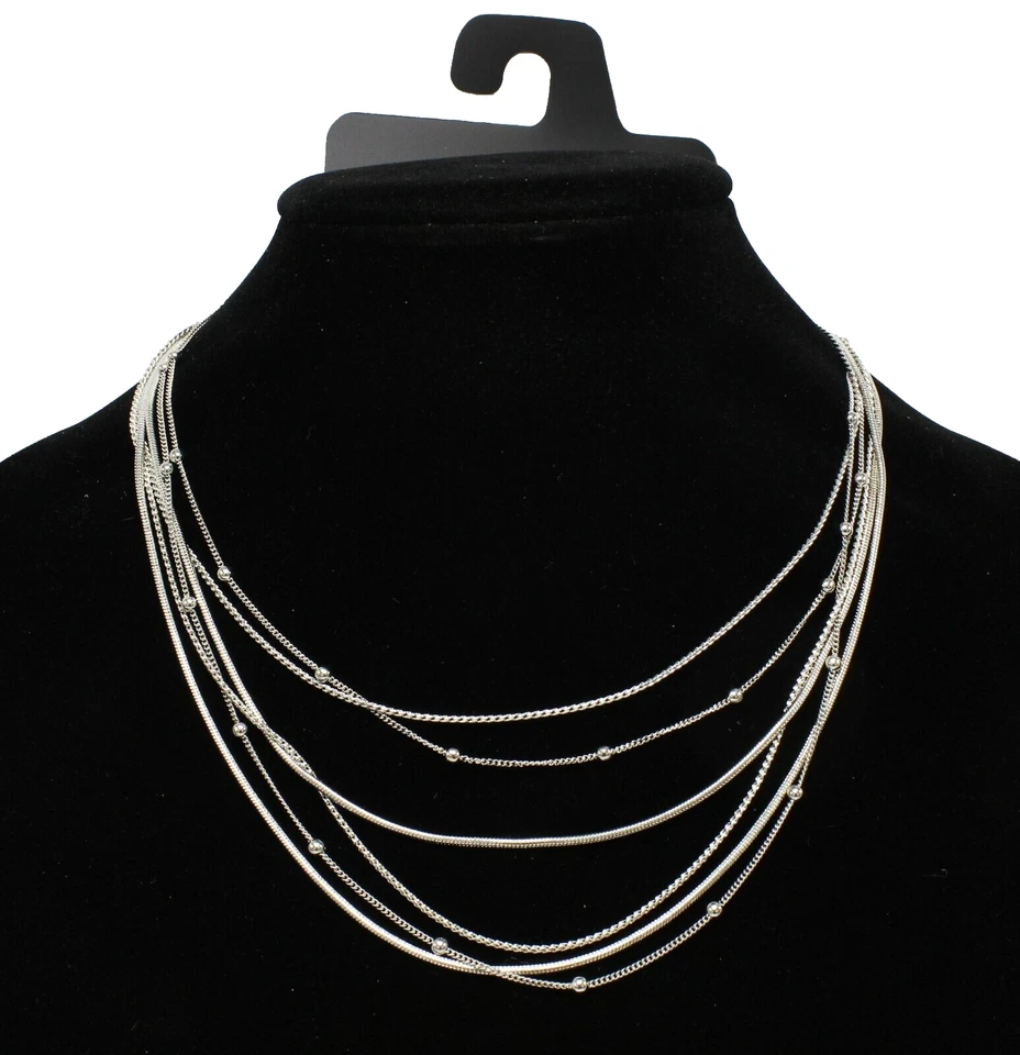 Kohls Silver multi row 6 strand necklace