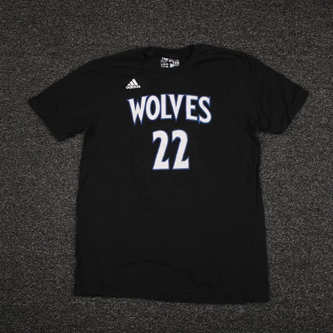 Minnesota Timberwolves Adidas Shirt Youth Large Black Andrew Wiggins 22 Boys Cover