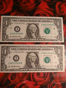 1995 I Minneapolis BEP I-M Block Sequential Serial Numbers With Stuck Digit's... - Picture 1 of 10