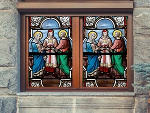 Pegatina de impresión de película para ventana 3D Religion N689 adhesiva vitral bloque UV Fay - Imagen 1 de 11