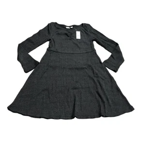 GAP Kids Ribbed Sweetheart Dress Size 10 Large Charcoal Gray, NEW - Picture 1 of 6