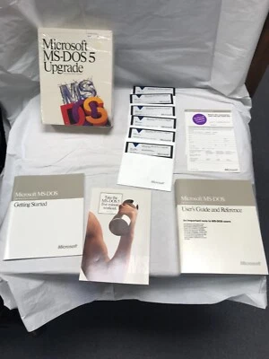 Microsoft MS-DOS 5 Upgrade Manuals & 5.25" disks - VG; Complete - Image 1 of 4