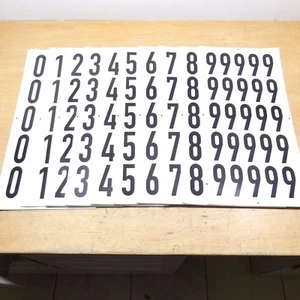 Set of 1250 Unbranded 3″ x 1-3/8″ Vinyl Self Adhesive Black on White Numbers - Picture 1 of 2