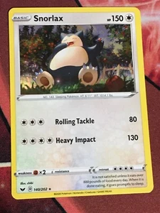 C6331 POKEMON TCG SWORD SHIELD BASE SNORLAX #140 NM HOLO RARE - Picture 1 of 12
