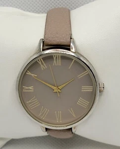 Ladies Francesca's Round Beige Dial Faux Leather Analog Watch F8 - Picture 1 of 9