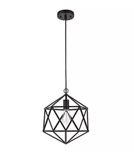 Catalina Lighting Metal Black Cage Pendant, 76.75", 20989-001 (#R2) - Picture 1 of 5