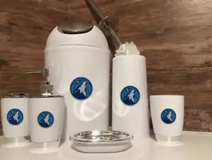 Minnesota Timberwolves (NBA) weiß Kunststoff Mann Höhle 6-teiliges Badezimmer Set - Bild 1 von 1