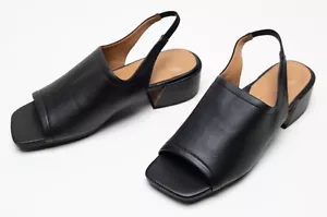 NEW Gentle Souls by Kenneth Cole Black Leather Block Heels Shoes Size US 10 M - Picture 1 of 6