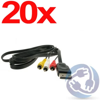LOT - 20x AV Video Audio Composite RCA Cable Cord for Sega Dreamcast Console A/V — 第 1/4 张图片