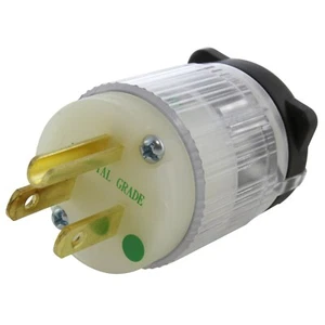 Assemblaggio spina lama diritta punto verde 15 A 125 V NEMA 5-15P grado ospedaliero - Foto 1 di 5