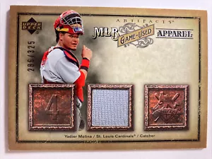 Tarjeta jersey usada de Yadier Molina 2006 Artifacts MLB juego #mlb-ym (5001) 286/325 - Imagen 1 de 2