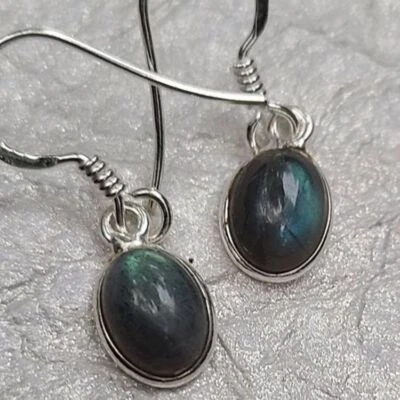 Pendiente de plata de ley 925 con piedras preciosas de labradorita joyería del viernes negro MP-1313 Foto 1 de 4